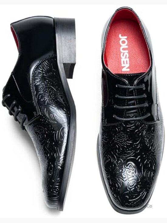 Men\'s Velvet Tuxedo Oxford Dress Shoes Formal Lace-Up main image 6